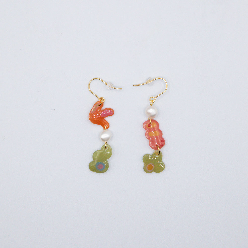 Jelly Gem Pearl Earrings ii